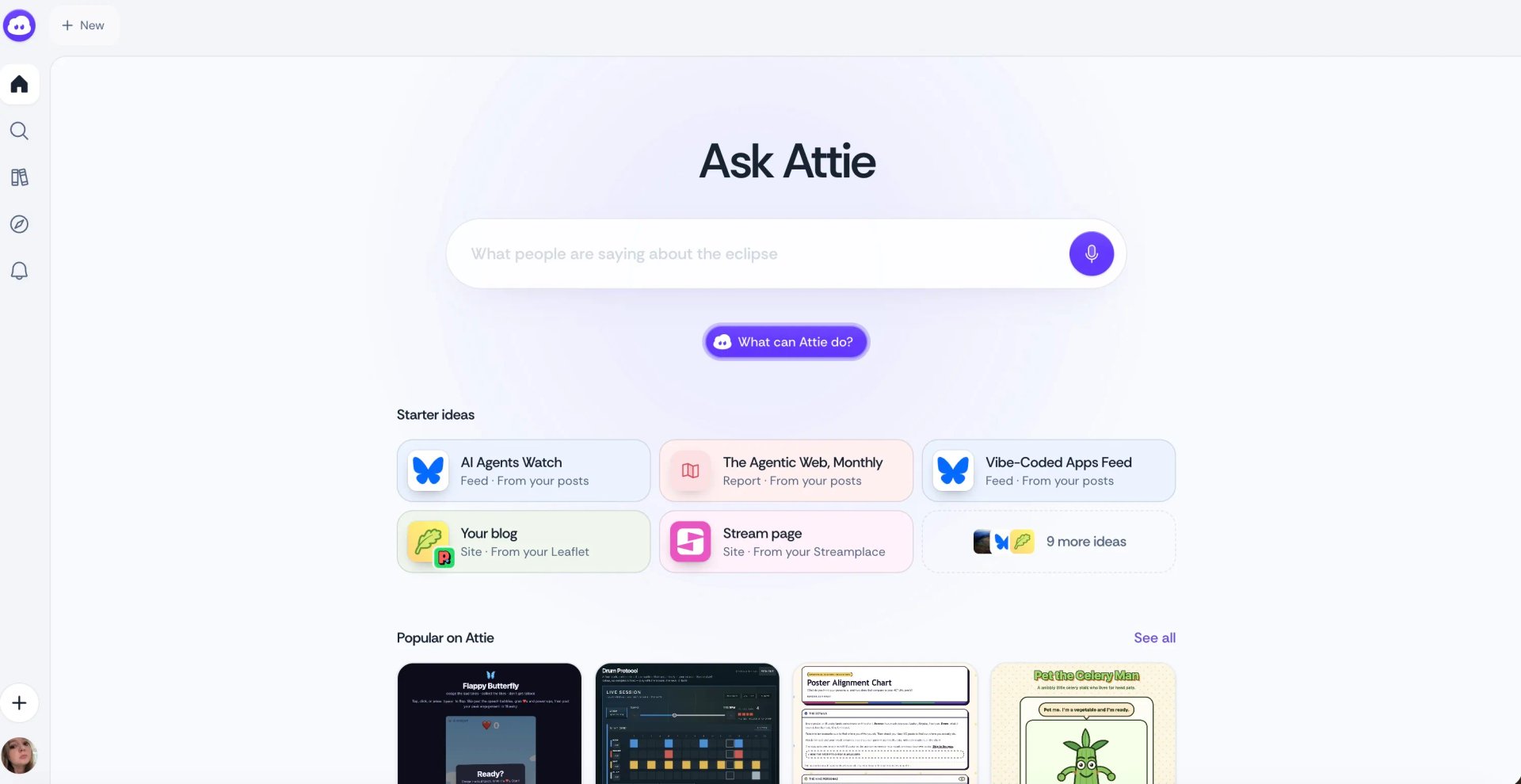 Bluesky, Attie Uygulamasını Genişleterek Web Siteleri ve Oyunlar Oluşturmayı Sağlıyor