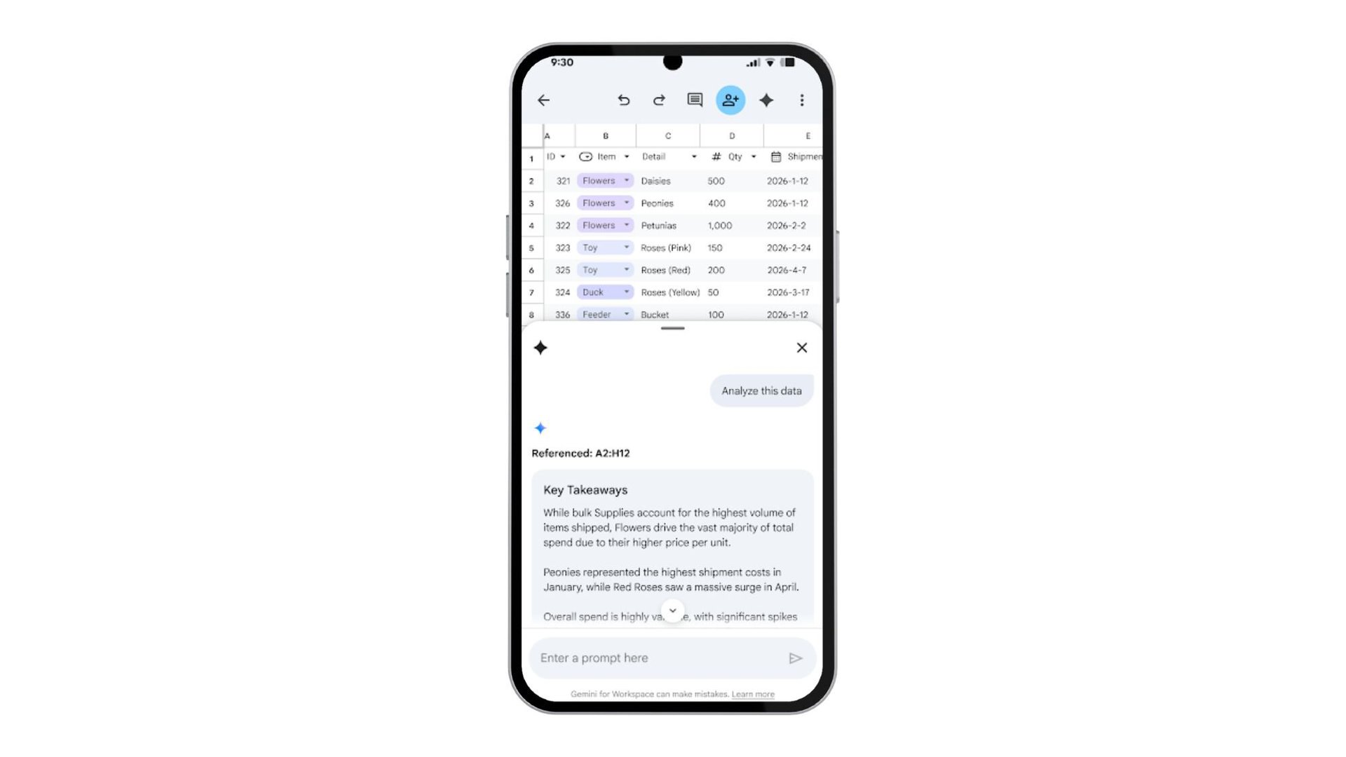 Google Sheets'te Gemini ile Hesap Tablosu Kullanımı Artık Daha Kolay